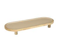 HOME DECO FACTORY - KA0711 - Plateau de Présentation en Bois de Manguier Dune - Long 50 cm - Surface Unie Beige - Idéal pour Apéritifs et Décorations - Élégant et Pratique - Beige - 50 cm