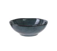 HOME DECO FACTORY - KA3757 Bol en Grès Bleu - Vaisselle Élégante pour Table - Capacité 80 ol Polyvalent pour Repas et Décoration - Couleur Bleu
