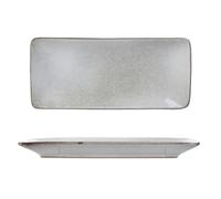 HOME DECO FACTORY - KA3878, Coupelle Rectangulaire en Grès 10x22cm - Art de la Table Élégant pour Salades et Gourmandises - Conçu pour Décorer votre Intérieur - Gris Medium