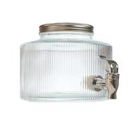 Home Deco Factory Distributeur de boisson KV7435 strié en verre, bouchon large 2 L transparent
