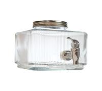 Home Deco Factory - Distributeur de boisson KV7436 3L strié transparent, bouchon large