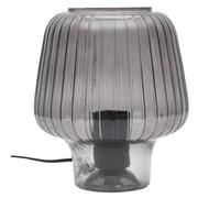 HOME DECO FACTORY - LA00141 Lampe de Table Champignon en Verre Fumé, Éclairage Doux, Port USB Intégré, Style Contemporain, Hauteur 30 cm, Teinte Fumée
