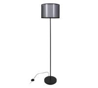 HOME DECO FACTORY, LA0066, Lampadaire Double Abatjour M1, Éclairage Moderne et élégant, Design Contemporain, Parfait pour Salon ou Bureau, matériaux durables, Noir, 1,80 m