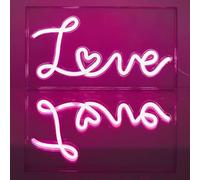 HOME DECO FACTORY - LA0073 Lampe Acrylique LED Effet Néon Love - Design Moderne - Éclairage Doux - Interrupteur Pratique - Chambre ou Salon - Rose - Taille Standard