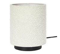 HOME DECO FACTORY - LA0089 Lampe de Table Abat-Jour Bouclette - Design Moderne, Éclairage Doux et Chaleureux, pour Salon ou Chambre, Entretien Facile, Noir et Blanc, 30 cm