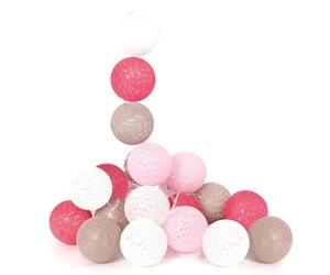 HOME DECO FACTORY - LA10051 Guirlande Boule 20 LEDs Rose Taupe, 3,45 m, Décoration Intérieure pour Ambiance Chaleureuse, Fonctionne avec Piles Non Incluses