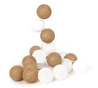 HOME DECO FACTORY - LA10060 Guirlande Lumineuse 20 LED - Conçu pour Décoration Intérieure et Extérieure - Polyvalente pour Fêtes et Événements - Taille 2 Mètres - Couleur Blanc Or