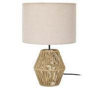 HOME DECO FACTORY Lampe de Table Bohème Chic Corde Tressée Abat-Jour Beige