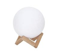 HOME DECO FACTORY Lampe Tactile 3D Luna Ambiance Chaleureuse Multicolore | Bois, lampe tactile 3D Luna, design élégant, décoration intérieure, chevet ou salon, rouge bleu et blanc