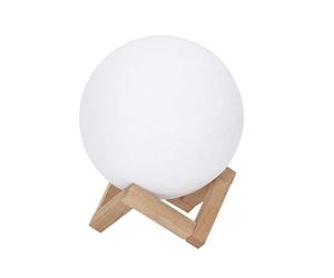 HOME DECO FACTORY Lampe Tactile 3D Luna Ambiance Chaleureuse Multicolore | Bois, lampe tactile 3D Luna, design élégant, décoration intérieure, chevet ou salon, rouge bleu et blanc