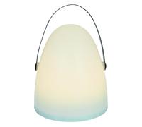 HOME DECO FACTORY - LAO0017 Lampe de Table Extérieure Avec Poignée - Conçu Pour Jardin Ou Terrasse - Design Moderne - Taille Standard - Couleur Blanche
