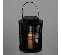 HOME DECO FACTORY - LAO0192, Lanterne Solaire Effet Bougie H25 cm, Luminaire d'Extérieur Élégant et Résistant aux Intempéries, Conçu pour Jardin et Terrasse, Noir