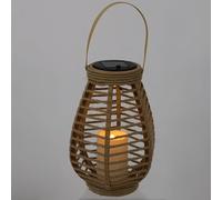HOME DECO FACTORY - LAO0195, Lanterne Solaire Effet Bougie, Luminaire Écologique et Résistant aux Intempéries, Conçu pour Intérieur et Extérieur, H265 cm, Beige