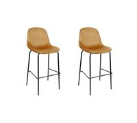 HOME DECO FACTORY - Lot de 2 chaises de Bar Modernes Giulia - Design Lounge - Assise Confortable - Dimensions 46x100,4x48,2 cm - Hauteur d'assise 70 cm - Couleurs Jaune et Noir. - Collection Giulia