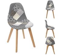 Home Deco Factory Chaise Dîner Patchwork Grise