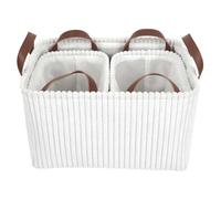 HOME DECO FACTORY Panier de rangement RG0032 - Lot de 3, H20 cm, Blanc, entretien facile