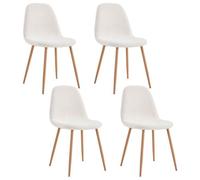 The home deco factory Chaise visiteur Bouclette Romy - Coloris blanc