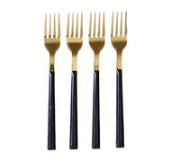 HOME DECO FACTORY Lot de 4 Fourchettes à Dessert en Inox Moderne Noir