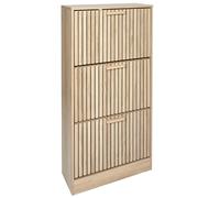 Home Deco Factory – Meuble à chaussures Klaus – 3 portes – Marron – H113 x L60 x P24 cm