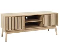 HOME DECO FACTORY - Meuble Télé Bas Klaus - Collection Natural Crush - Mobilier Contemporain - Design Élégant - Idéal pour Salon - Dimensions 117 x 48 x 40 cm - Marron - Modèle Klaus