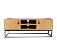 The home deco factory Meuble TV Abbott bois et métal 2 portes Naturel