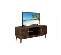 Home Deco Factory – Meuble TV Tiffany HD0562 – en bois marron, Rangement optimisé, 110x48x40 cm