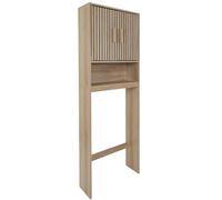 HOME DECO FACTORY - Meuble WC en Bois Klaus - Design Élégant et Pratique - Idéal pour Salle de Bain - Style Contemporain - Dimensions Compactes - Marron - Modèle Klaus
