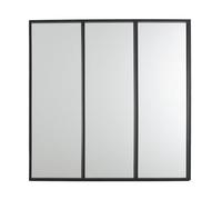 Miroir Mural en Métal Design "Atelier" 61cm Noir Noir G