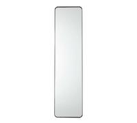 HOME DECO FACTORY Miroir de Porte 30x120 cm Design Moderne Noir | Verre, miroir de porte, rectangulaire, 30x120 cm, salon chambre entrée, cadre moderne, fixation incluse, noir