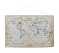 HOME DECO FACTORY - Mo1319 - Mappemonde Murale en Textile Deco Decoration Murale 110.00 X 1.00 X 94.00 cm Ocre Noir