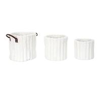 HOME DECO FACTORY Panier de Rangement Effet Fourrure 30 cm Jouets Blanc | Polyester, panier de rangement, effet fourrure, 30x30x30 cm, jouets et vêtements, chambre ou salon, blanc