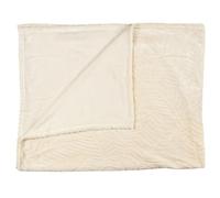 HOME DECO FACTORY Plaid Beige crème - Couverture Polaire de qualité supérieure avec Motif gaufré - Couvre-lit Moelleux comme jeté de lit - Plaid, Couverture pour canapé, canapé ou lit (150 x 120 cm)