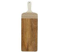 Home Deco Factory – Planche de présentation KA0580 58 cm en manguier – Marron/Blanc/Orange
