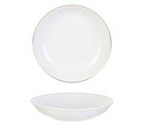 HOME DECO FACTORY PLATO HONDO C/RIB. DORADO 21CM