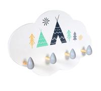 HOME DECO FACTORY Porte-manteau en bois forme nuage M8
