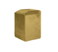 HOME DECO FACTORY - Pouf Assise Decoration Assise Velours Cotele Jaune Moutarde - Dimensions : 35X35X35 cm