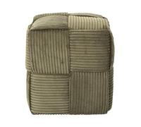 HOME DECO FACTORY - Pouf Côtelé Tressé Design Moderne et Élégant - Confort Optimal - Polyvalent pour Salon ou Chambre - Dimensions 36x38x36 cm - Couleur Verte - Collection Scott