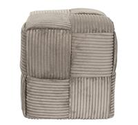 HOME DECO FACTORY – Pouf Scott côtelé tressé élégant 36x38x36 cm Taupe