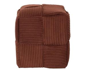 HOME DECO FACTORY Pouf Côtelé Tressé Siège et Table d'Appoint Terracotta | Tissu tressé, pouf côtelé, design élégant, siège ou table d'appoint, polyvalent, confortable, 36x38x36 cm, terracotta