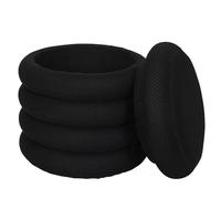 Home Deco Factory – Pouf Atome – 2 en 1 Rangement, Design élégant, 37x42x37 cm – Noir