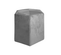 HOME DECO FACTORY - Pouf Hexagonal en Velours Côtelé pour Décoration Moderne - Idéal pour Salon - Chambre ou Couloir - Dimensions 35 x 35 x 35 cm - Couleur Gris Foncé - Modèle Giulia