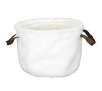 HOME DECO FACTORY, RG9332, Panier en Coton Effet Fourrure avec poignées, idéal pour Le Rangement et la décoration, léger et Pratique pour Tous Les espaces, Taille Unique, Blanc et Noir