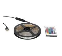 HOME DECO FACTORY Ruban LED RGB 3 m Télécommande Décoration Multicolore | Plastique ABS, ruban LED RGB, 3 mètres, télécommande, décoration lumineuse multicolore, ambiance