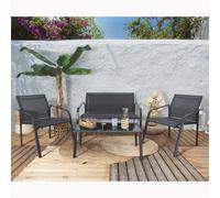 HOME DECO FACTORY Salon de jardin Naxos gris M2