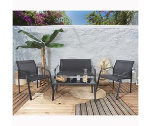 HOME DECO FACTORY Salon de jardin Naxos gris M2