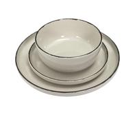HOME DECO FACTORY Service de Table en Porcelaine 12 Pièces Élégant Beige