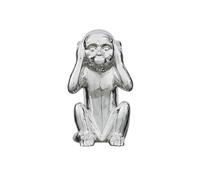 Home Deco Factory - Statue Singe HD0007 - Sculpture en résine - Hauteur 28 cm - Argenté