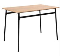 HOME DECO FACTORY - Table à Manger Design Élégant - Polyvalente et Robuste - Facilité d'Entretien - Dimensions 110x75x70 cm - Couleur Marron Noir - Collection LOKA