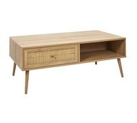 Home Deco Factory - Table basse Bali en bois marron 110 x 59 x 41,5 cm avec tiroir