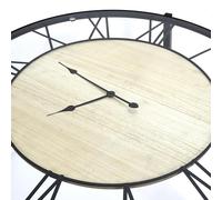 HOME DECO FACTORY Table Basse Horloge en Verre Trempé Design Chic Noir | Verre trempé, table basse horloge, design chic, salon ou salle à manger, plateau original, 90x50x90 cm, noir